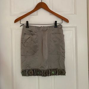 gray silk skirt